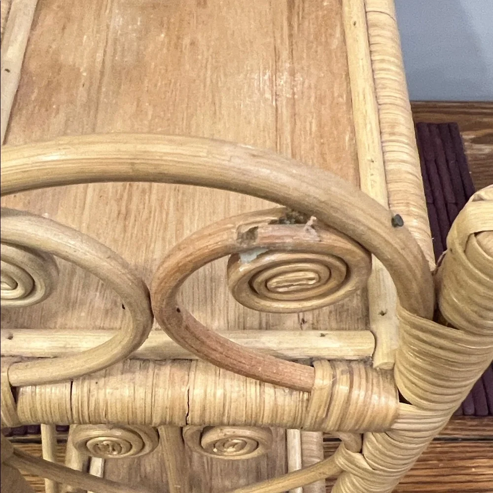 Elegant Two-Tier Rattan Shelf - Picture 4 of 6